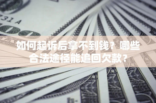 武汉如何起诉后拿不到钱？哪些合法途径能追回欠款？